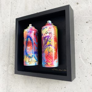 Création artistique – Cadre bombes peintes – CB10