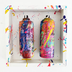 Création artistique – Cadre bombes peintes – CB17